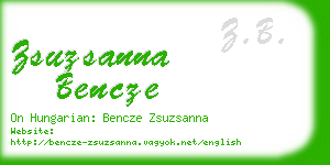 zsuzsanna bencze business card